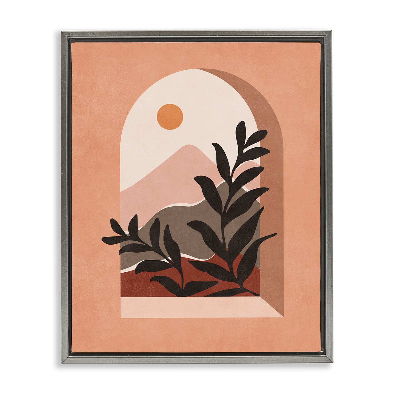 Stupell Industries Terracotta Boho Window Framed Floater Canvas Wall Art Design by Nataly White